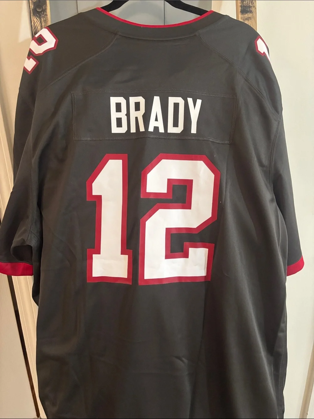 NFL Buccaneers Black and Red #12 Replica Jersey - Picture 5 of 9